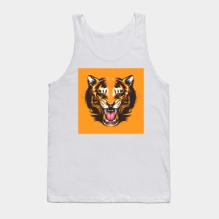 Colorful Tiger Face Illustration Tank Top